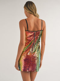 WOMEN'S SLEEVELESS SEQUINS LOOSE FIT MINI DRESS