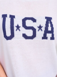 WOMEN'S SLEEVELESS PATRIOTIC KNIT TOP