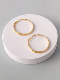 FASHION STAINLESS STEEL GOLD & SILVER HOOPS EARRINGS