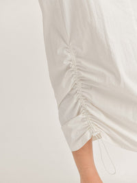 WOMEN'S BUTTON CLOSURE CARGO POCKETS SIDE RUCHED MAXI SKIRT