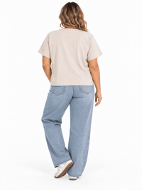 PLUS SIZE SHORT SLEEVE SOLID BASIC TOP