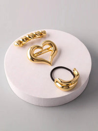 FASHION MULTI SCRUNCHIE & CLAW HAIR CLIPS 3 PCS SET