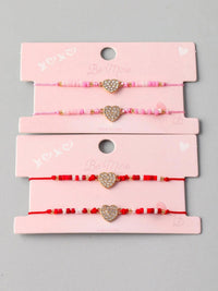 FASHION ASSORTED COLORS HEART PENDANT BRACELET
