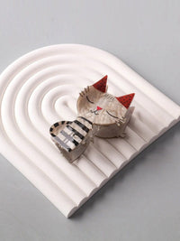 FASHION GREY KITTY HAIR CLAW CLIPS
