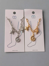 FASHION GOLD & SILVER SEA CHARMS ANKLET