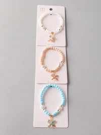 FASHION ASSORTED COLORS PENDANT PEARL SEA STAR BRACELET