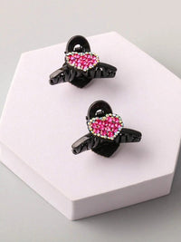 FASHION ASSORTED COLORS HEARTS CLAW HAIR CLIPS