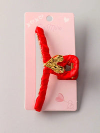 FASHION RED HEARTS CLAW HAIR CLIPS