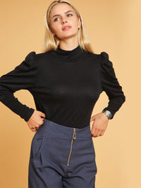 WOMEN'S LONG SLEEVE TURTLE NECK TOP