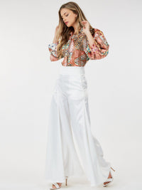WOMEN'S ZIP UP BELL LEGS PANTS