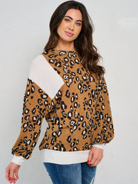 WOMEN'S LONG SLEEVE ANIMAL PRINT TOP