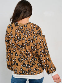 WOMEN'S LONG SLEEVE ANIMAL PRINT TOP
