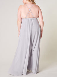 PLUS SIZE SLEEVELESS OPEN BACK MAXI DRESS