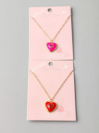 FASHION RED & PINK HEART PENDANT NECKLACE