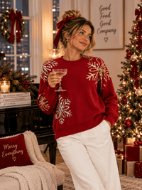 WOMEN'S LONG SLEEVE SEQUINS PULLOVER SWEATER