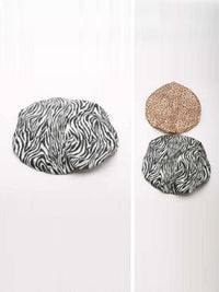 FASHION ZEBRA PRINT SHOWER CAPS