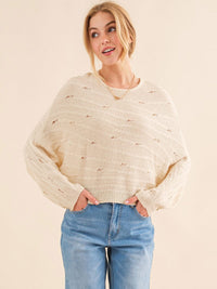 WOMEN'S LONG SLEEVE LOOSE FIT KNIT TOP