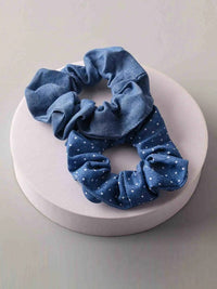 FASHION ASSORTED DENIM SCRUNCHIES
