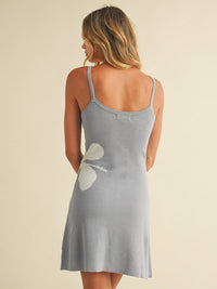 WOMEN'S SLEEVELESS FLOWER DETAILED BODYCON MINI DRESS