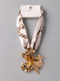 FASHION BANDANA FLOWER PENDANT NECKLACE