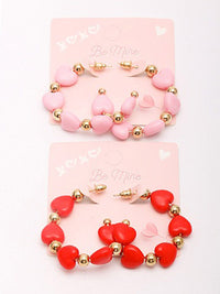 FASHION RED & PINK HEART EARRINGS