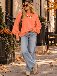 WOMEN'S LONG SLEEVE GRAPHIC PULLOVER SWEATER
