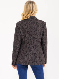 WOMEN'S LONG SLEEVE BUTTON CLOSURE FRONT FRONT POCKETS DETAILED BLAZER