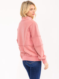 WOMENS'S LONG SLEEVE ZIP UP PULLOVER SWEATER