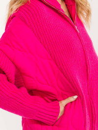 WOMEN'S LONG SLEEVE ZIPPER CLOSURE FRONT POCKETS CONTRAST JACKET