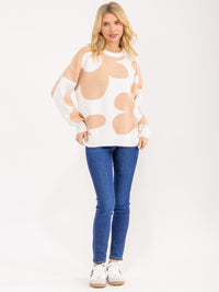 WOMEN'S LONG SLEEVE PRINT PULLOVER SWEATER