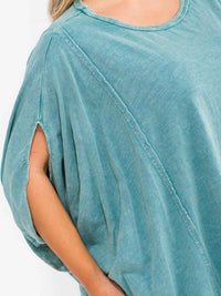 PLUS SIZE SHORT SLEEVE LOOSE FIT TUNIC TOP