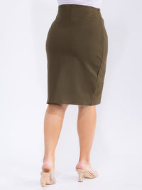 PLUS SIZE ELASTIC WAIST STRETCH BANDAGE SKIRT