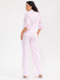 WOMEN'S LONG SLEEVE TOP & ELASTIC WAIST PANTS STRIPES 2PC. SET