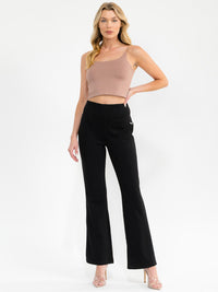 WOMEN'S ELASTIC WAIST BELL LEG PANTS