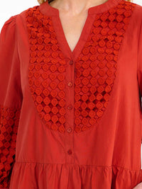 WOMEN'S LONG SLEEVE BUTTON UP FRONT POCKETS DETAILED MINI DRESS