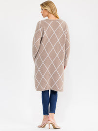 WOMEN'S LONG SLEEVE OPEN FRONT POCKETS CARDIGAN