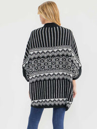 WOMEN'S SHORT SLEEVE OPEN FRONT COLORBLOCK KNIT CARDIGAN