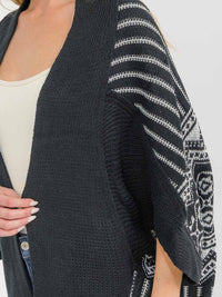 WOMEN'S SHORT SLEEVE OPEN FRONT COLORBLOCK KNIT CARDIGAN