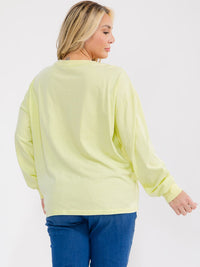 PLUS SIZE LONG SLEEVE GRAPHIC TOP