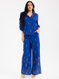 WOMEN'S 3/4 SLEEVE BLOUSE & ELASTIC WAIST PANTS MULTI PRINT 2PC. SET
