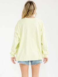WOMEN'S LONG SLEEVE GRAPHIC OVERSIZED TOP