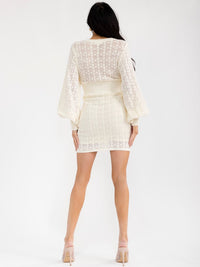 WOMEN'S LONG SLEEVE V-NECK KNIT BODYCON MINI DRESS