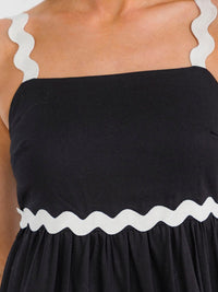 WOMEN'S SLEEVELESS SMOCK COLORBLOCK TIERED MINI DRESS