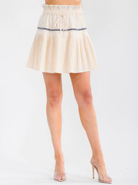 WOMEN'S ELASTIC WAIST PLEATED MINI SKIRT