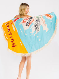 BAYCATION FRINGE EDGE BLANKET BEACH TOWEL