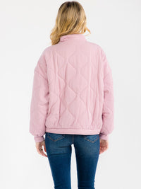 WOMEN'S LONG SLEEVE BUTTON UP FRONT POCKETS PADDED JACKET