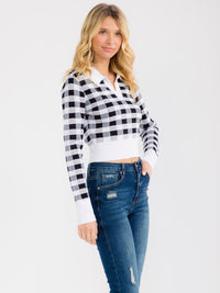 WOMEN'S LONG SLEEVE V-NECK COLORBLOCK PULLOVER SWEATER