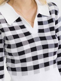 WOMEN'S LONG SLEEVE V-NECK COLORBLOCK PULLOVER SWEATER