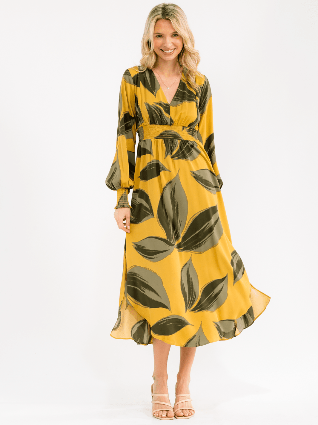long sleeve smock maxi dress WOMEN'S V-NECK WAIST LEAF PRINT a ruffle hem and bachelorette party Zara - Ruffled Halter Color:Blue Purple