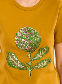 WOMEN'S SHORT SLEEVE GRAPHIC STUDS BASIC TOP